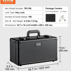 Förvaringslåda för graderade kort, 4 fack, 42.5x25.5x16.5 cm, Förvaring