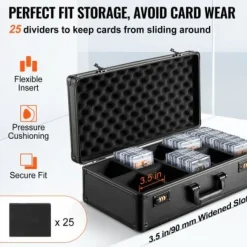 Förvaringslåda för graderade kort, 52,5x29,5x16,5 cm, lås, aluminium, förvaring