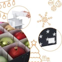 Förvaringslåda för julgranskulor, 26,5x42,5x26 cm