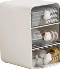 Förvaringslåda för kosmetika, skrivbordslåda med 3 lådor, kraftig plast, hushållsförpackning