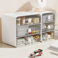 Förvaringslåda för kosmetika, skrivbordslåda med 3 lådor, kraftig plast, hushållsförpackning