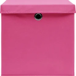 Förvaringslådor - Living Förvaringslådor med lock 4 st rosa 32x32x32 cm tyg