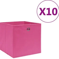 Förvaringslådor - Living Förvaringslådor 10 st non-woven tyg 28x28x28 cm rosa