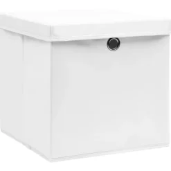 Förvaringslådor - Living Förvaringslådor med lock 10 st 28x28x28 cm vit