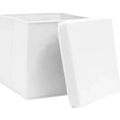 Förvaringslådor - Living Förvaringslådor med lock 10 st 28x28x28 cm vit