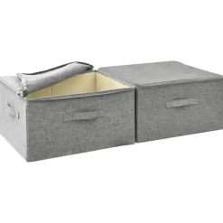 Förvaringslådor - Living Förvaringslåda 2 st tyg 43x34x23 cm grå