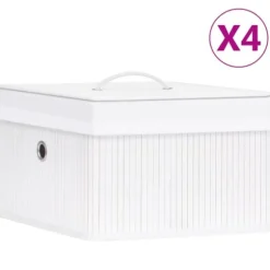 Förvaringslådor - Living Förvaringslådor bambu 4 st vit