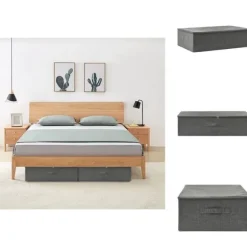 Förvaringslådor - Living Förvaringslåda tyg 70x40x18 cm antracit