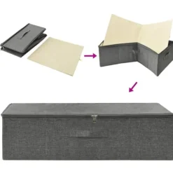 Förvaringslådor - Living Förvaringslåda tyg 70x40x18 cm antracit