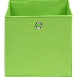 Förvaringslådor 4 st grön 32x32x32 cm tyg