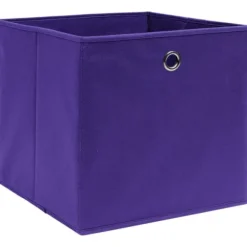 Förvaringslådor 4 st lila 32x32x32 cm tyg - Förvaringslåda - Förvaringslådor - Home & Living