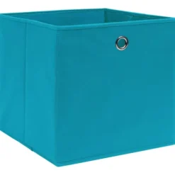 Förvaringslådor 4 st non-woven tyg 28x28x28 cm babyblå