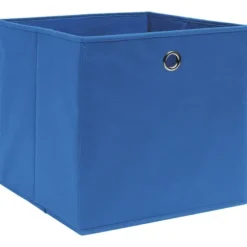 Förvaringslådor 10 st non-woven tyg 28x28x28 cm blå