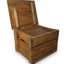 Förvaringslådor - vidaXL - 2 st - Återvunnet trä - Antik stil - Brun