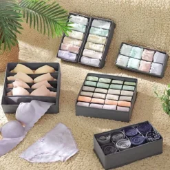 Förvaringslådor, Lådförvaringsset, 32x32x10 cm, Grå