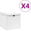 Förvaringslådor med lock 4 st 28x28x28 cm vit