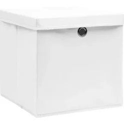 Förvaringslådor med lock 4 st 28x28x28 cm vit