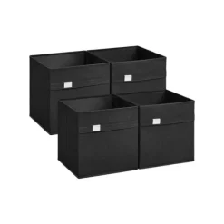 Förvaringslådor set om 4 33 x 33 x 33 cm bläcksvart