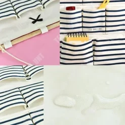 Förvaringsväska - Organisatör - 8 fickor - Bomull och linne - 49cm x 34.5cm - Svart