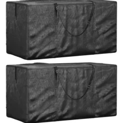 Förvaringsväska för julgran 2 st svart polyeten