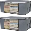 Förvaringsväska för lakan, täcken, kläder 60x43x35 cm Grå 2-pack