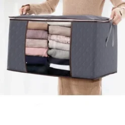 Förvaringsväska för lakan, täcken, kläder 60x43x35 cm Grå 2-pack