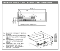 GAMET BOX2 låda, fyrkantig skena, medium, antracit, 300 mm