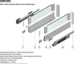 GAMET BOX2 låda, glaspanel, hög, vit, 350 mm