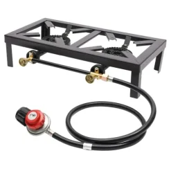 Gaskök, dubbla brännare, hög effektivitet,svart