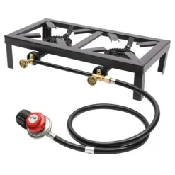 Gaskök, dubbla brännare, hög effektivitet,svart