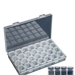Genomskinlig förvaringslåda med 28 fack