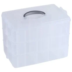 Genomskinlig Plast Smyckenspärla Förvaringslåda Container Craft Organizer Case Tool