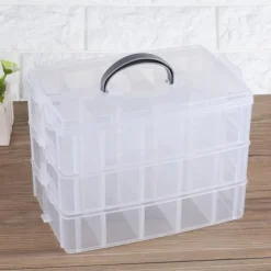 Genomskinlig Plast Smyckenspärla Förvaringslåda Container Craft Organizer Case Tool