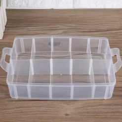 Genomskinlig Plast Smyckenspärla Förvaringslåda Container Craft Organizer Case Tool