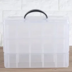 Genomskinlig Plast Smyckenspärla Förvaringslåda Container Craft Organizer Case Tool