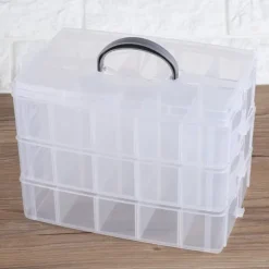 Genomskinlig Plast Smyckenspärla Förvaringslåda Container Craft Organizer Case Tool