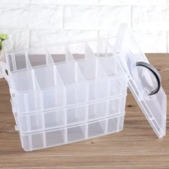 Genomskinlig Plast Smyckenspärla Förvaringslåda Container Craft Organizer Case Tool