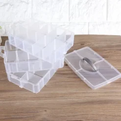 Genomskinlig Plast Smyckenspärla Förvaringslåda Container Craft Organizer Case Tool