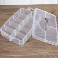 Genomskinlig Plast Smyckenspärla Förvaringslåda Container Craft Organizer Case Tool