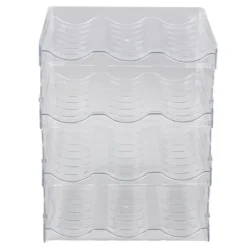 Genomskinlig vattenflaskorganisatör 4-pack stapelbar plastvattenflaska mugghållare Löstagbar köksskafferi Organisation Förvaringshylla för skåp