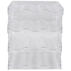 Genomskinlig vattenflaskorganisatör 4-pack stapelbar plastvattenflaska mugghållare Löstagbar köksskafferi Organisation Förvaringshylla för skåp