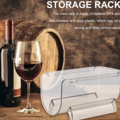 Genomskinliga Vinflaskhållare Stapelbara Plast Vinställ Hållare För Köksbänkskivor Skafferi Kylskåp