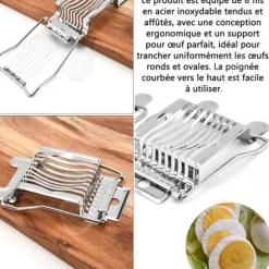 Äggdelare - CONFOZEN - 13,7x9,2x2,5 cm - Rostfritt stål - Multifunktionell - Ergonomisk