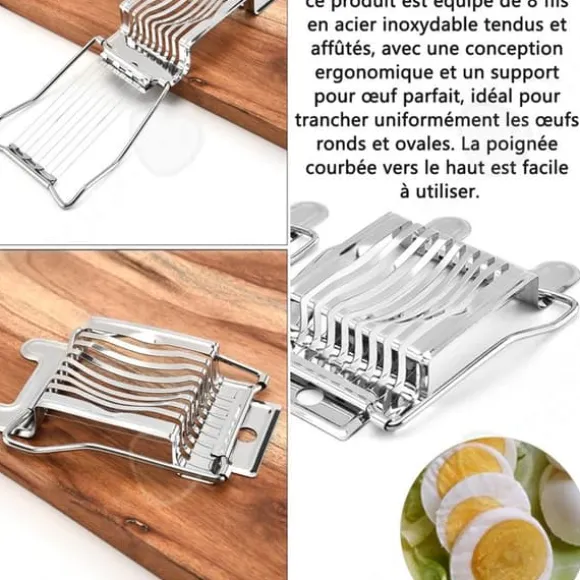 Äggdelare - CONFOZEN - 13,7x9,2x2,5 cm - Rostfritt stål - Multifunktionell - Ergonomisk