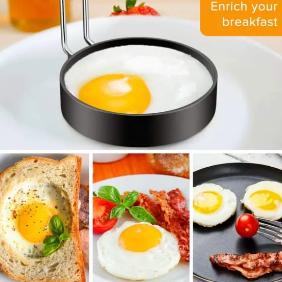 Äggring / omelettform 4-pack rostfritt stål/silikon