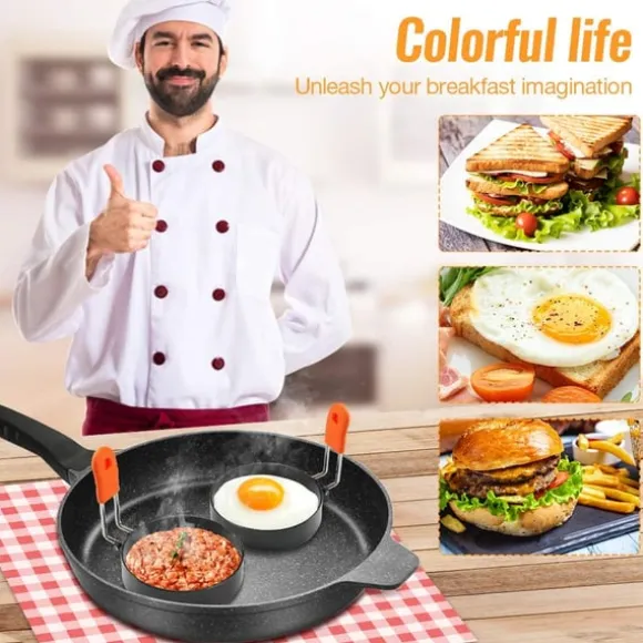 Äggring / omelettform 4-pack rostfritt stål/silikon