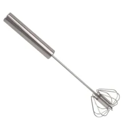 Äggvisp i rostfritt stål Halvautomatisk äggvisp Handskjut roterande vispmixer för blandning av mjölkskummare gräddtillverkning