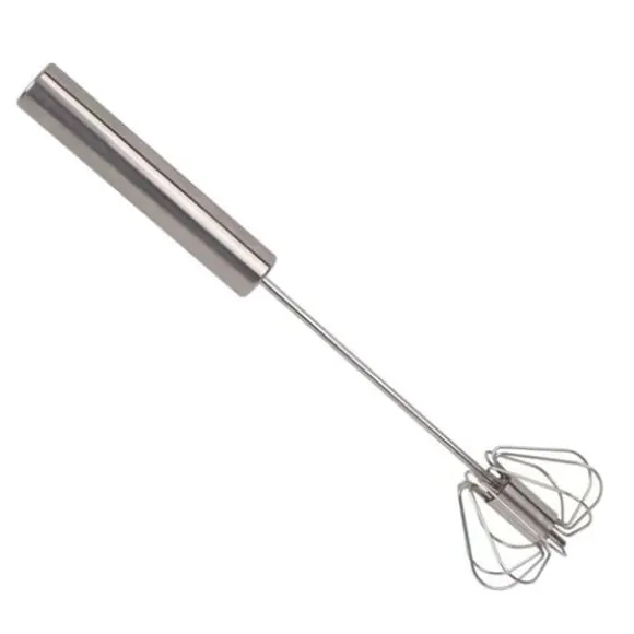 Äggvisp i rostfritt stål Halvautomatisk äggvisp Handskjut roterande vispmixer för blandning av mjölkskummare gräddtillverkning