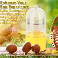 Äggvisp, manuell gyllene äggvisp med dragsnöre, äggulproteinmixer, roterande äggvita och äggula, matlagningsverktyg, köksredskap, äggpuddingmaskin