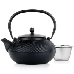 Gjutjärn vattenkokare tekanna tekanna infuser med sil för örtte 1L